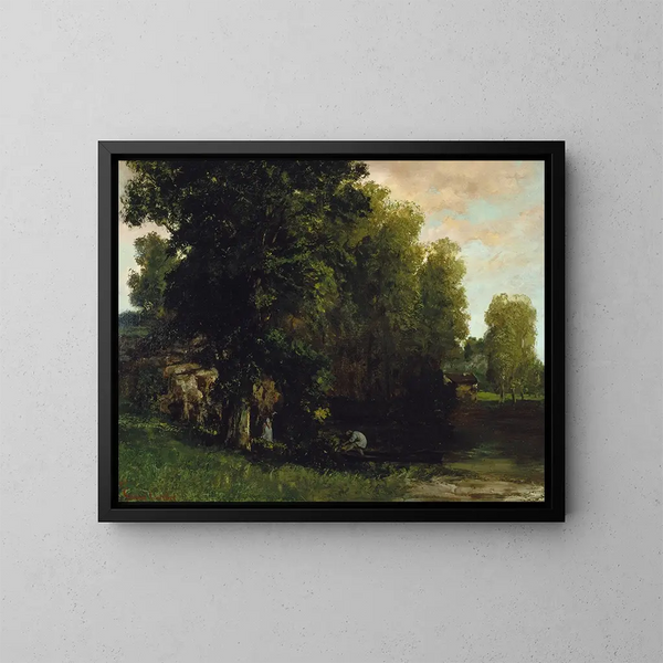Le Bord de la piscine - Gustave Courbet — gerahmtes Bild an der Wand