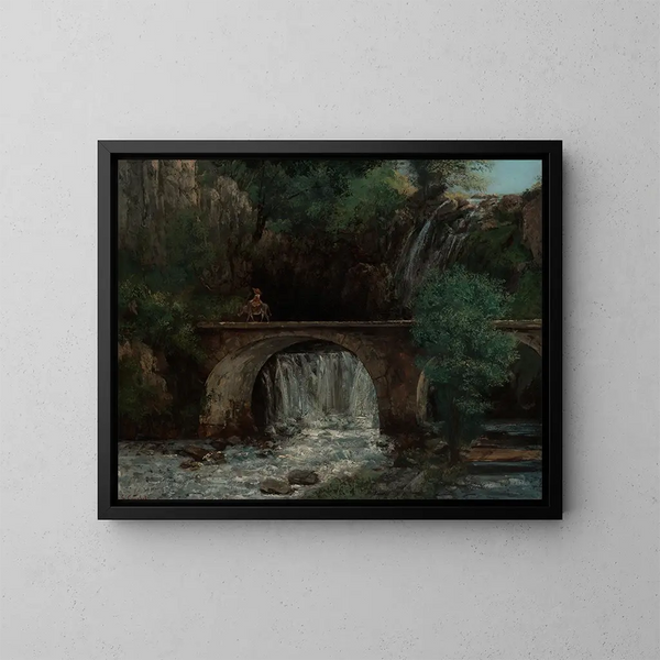 Le Grand Pont - Gustave Courbet — gerahmtes Bild an der Wand