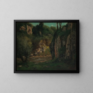 Der versteckte Bach - Gustave Courbet — gerahmtes Bild an der Wand