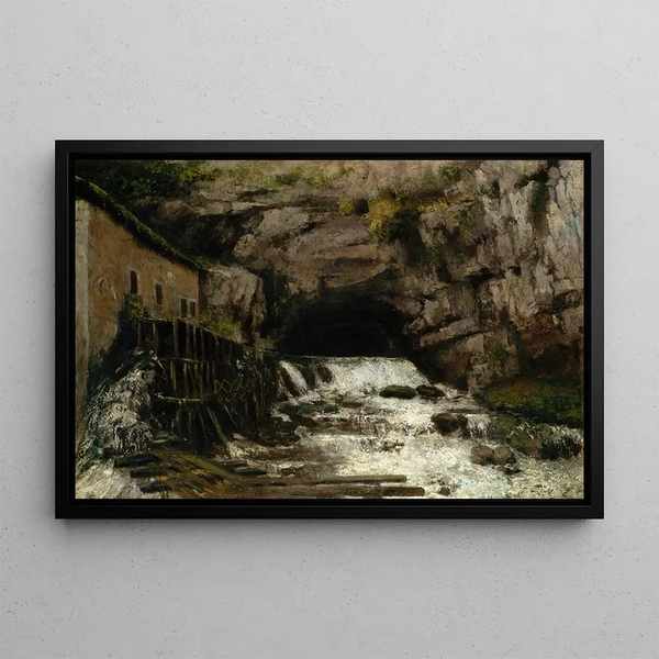 La source de la Loue - Gustave Courbet — gerahmtes Bild an der Wand