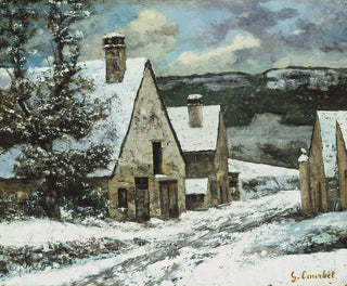 Dorf am Winterufer - Gustave Courbet — Ansicht des Kunstwerks