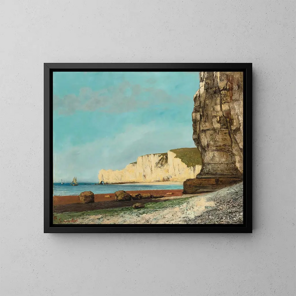 Die Klippen von Étretat - Gustave Courbet — gerahmtes Bild an der Wand
