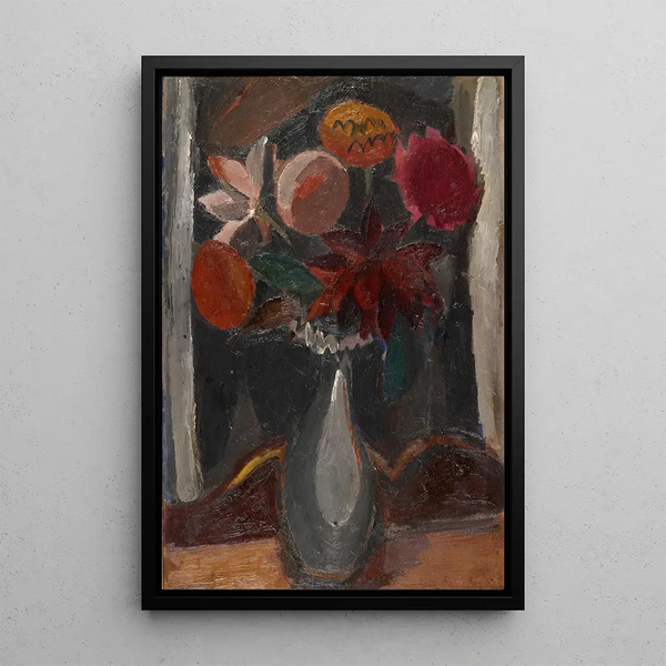 Ein Strauß dunkler Blumen - Gustave De Smet — gerahmtes Bild an der Wand