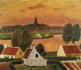 Ansicht eines Dorfes - Gustave De Smet — Ansicht des Kunstwerks