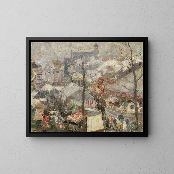 Messe auf der Vrijdagmarkt in Gent - Gustave De Smet — gerahmtes Bild an der Wand
