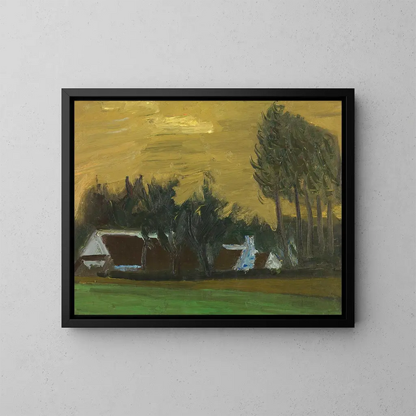 Landschaft mit schwarzen italienischen Pappeln - Gustave De Smet — gerahmtes Bild an der Wand
