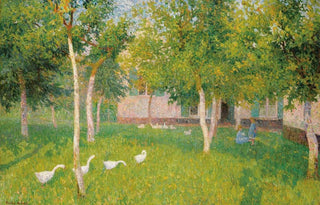 Gustave De Smet - Oies Dans Un Jardin Avec Deux Enfants.webp