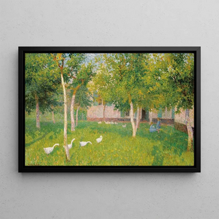 Gustave De Smet - Oies Dans Un Jardin Avec Deux Enfants.webp