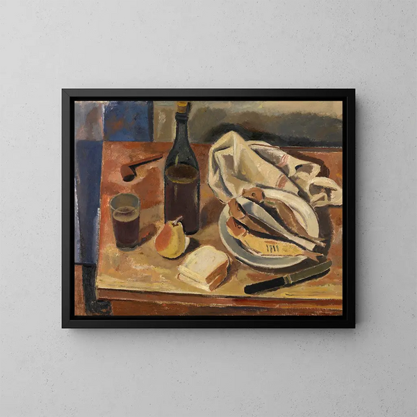Stillleben mit Hering - Gustave De Smet — gerahmtes Bild an der Wand