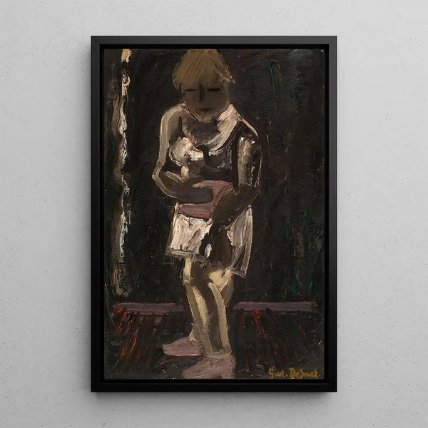 Chemise blanche sur fond noir - Gustave De Smet — gerahmtes Bild an der Wand