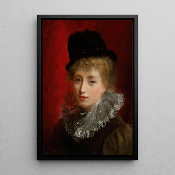 Eine modische Schönheit - Gustave Jean Jacquet — gerahmtes Bild an der Wand