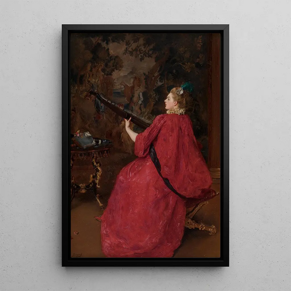 Die Musikerin - Gustave Jean Jacquet — gerahmtes Bild an der Wand