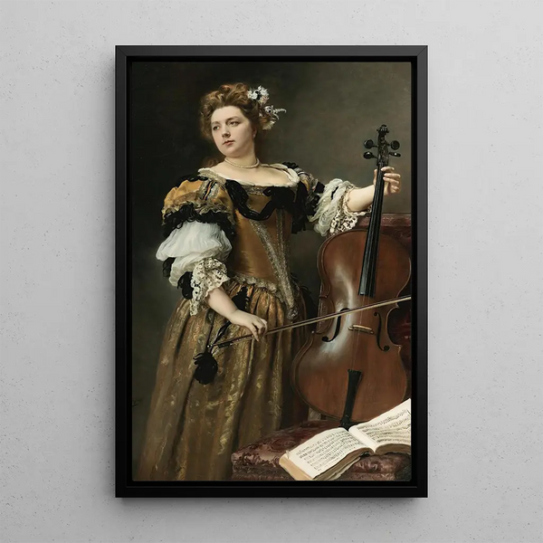 Der Cellist - Gustave Jean Jacquet — gerahmtes Bild an der Wand