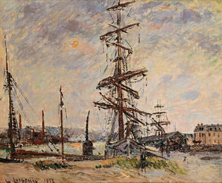 Bateaux au quai au Havre - Gustave Loiseau — Ansicht des Kunstwerks