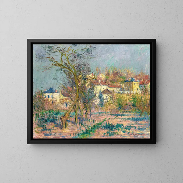 L'Hermitage, blühende Schlehen - Gustave Loiseau — gerahmtes Bild an der Wand