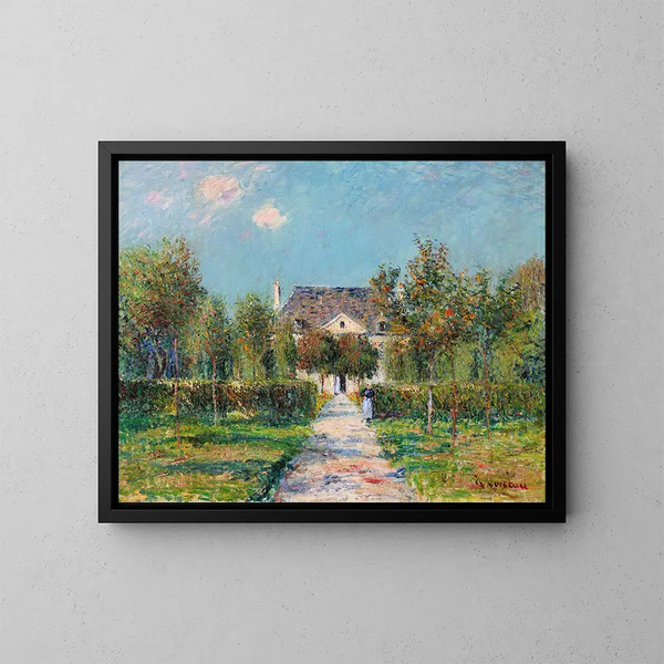 L'Hôtel de Mademoiselle Ernestine Saint-Jouin Finistère oder Der Obstgarten von Mademoiselle Ernestine Saint-Jouin - Gustave Loiseau — gerahmtes Bild an der Wand