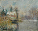 Haus am Wasserufer, Schneeeffekt - Gustave Loiseau — Ansicht des Kunstwerks