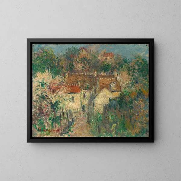 Ansicht eines Dorfes - Gustave Loiseau — gerahmtes Bild an der Wand
