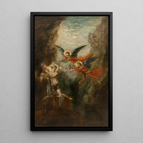 Ein Heiliger in der Wüste - Gustave Moreau — gerahmtes Bild an der Wand