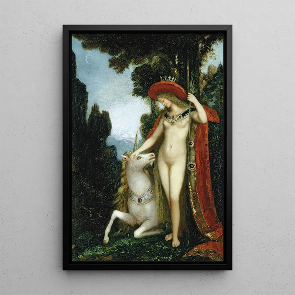 Die Einhorn - Gustave Moreau — gerahmtes Bild an der Wand