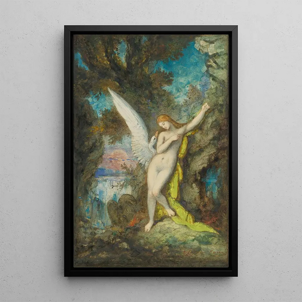 Léda und der Schwan - Gustave Moreau — gerahmtes Bild an der Wand