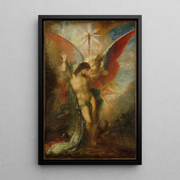Saint Sébastien und der Engel - Gustave Moreau — gerahmtes Bild an der Wand