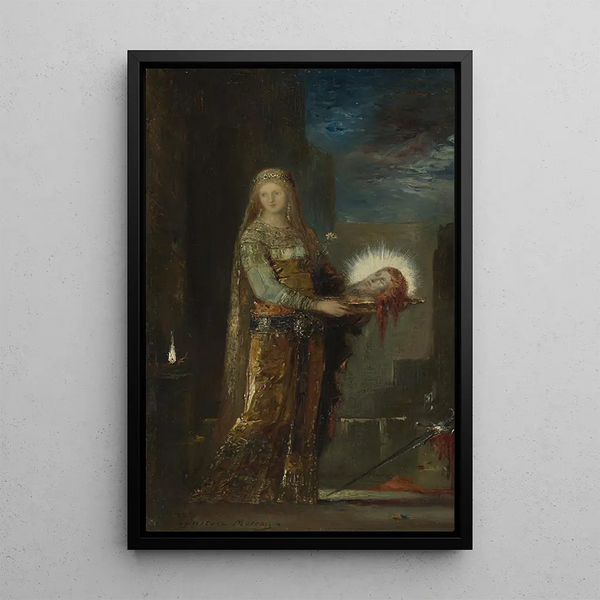 Salomé mit Johannes dem Täufer Kopf - Gustave Moreau — gerahmtes Bild an der Wand