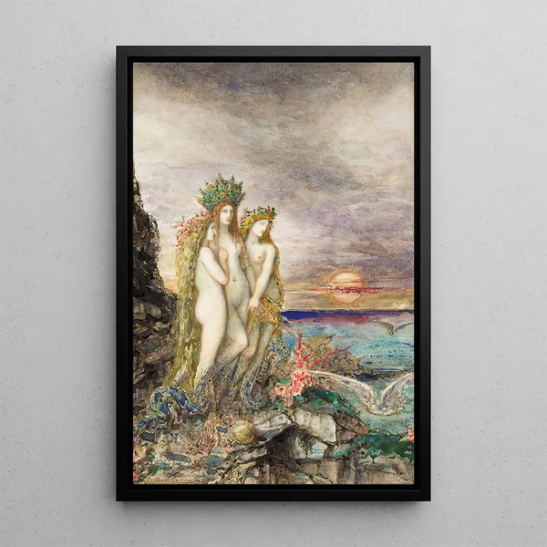 Die Sirenen - Gustave Moreau — gerahmtes Bild an der Wand