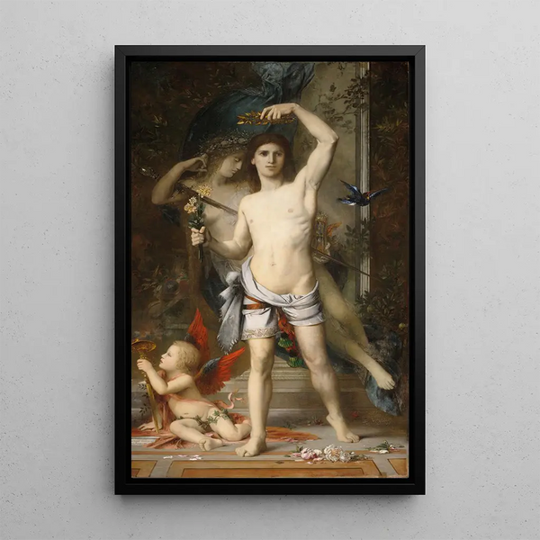 Der junge Mann und der Tod - Gustave Moreau — gerahmtes Bild an der Wand