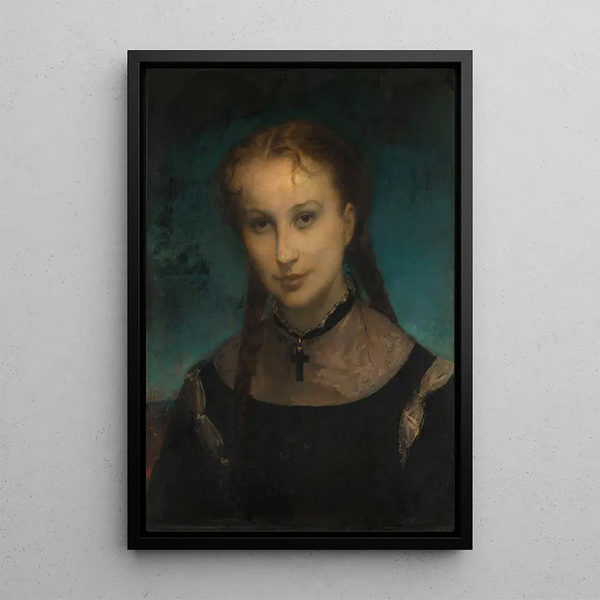 Portrait der Gräfin von Monfort - Gustave Ricard — gerahmtes Bild an der Wand