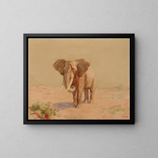 Elefant - Gustave Surand — gerahmtes Bild an der Wand
