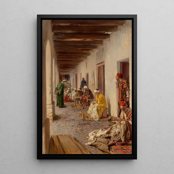 Eine Straße in Biskra, Algerien - Gustavo Simoni — gerahmtes Bild an der Wand