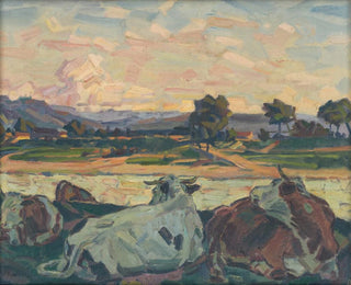 Gustv Mall - Cows on a River Bank.webp