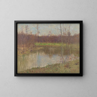 Landschaft mit einem Fischteich - Gustav Mahler — gerahmtes Bild an der Wand