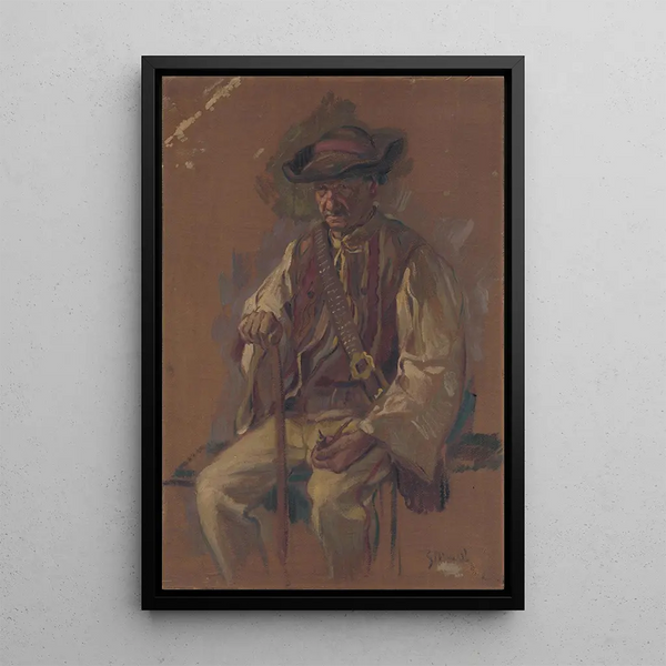 Portrait eines Mannes im Trachtenkostüm - Gustav Mahler — gerahmtes Bild an der Wand