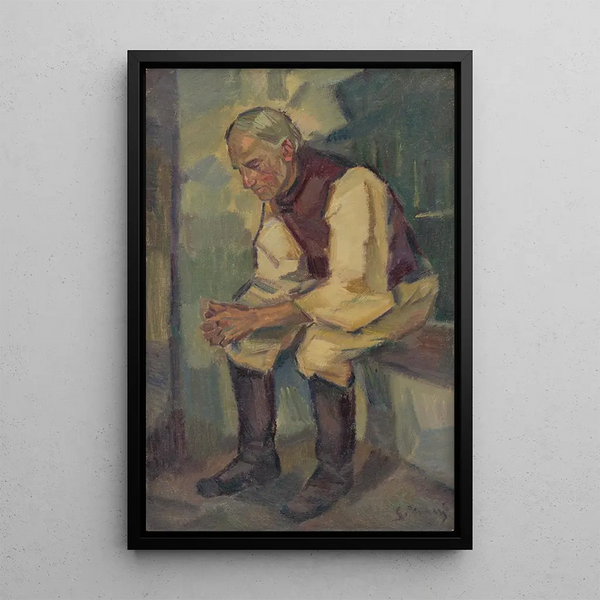 Studie eines alten Mannes sitzend - Gustav Mahler — gerahmtes Bild an der Wand