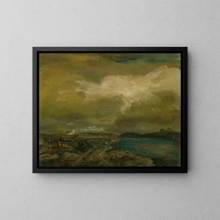 Landschaft unter dem Sturm - Gusztáv Magyar Mannheimer — gerahmtes Bild an der Wand