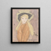 Kleine Mädchen mit großem Hut - Gwen John — gerahmtes Bild an der Wand
