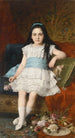 Portrait einer Mädchen in weißem Kleid mit blauer Gürtel - György Vastagh — Ansicht des Kunstwerks