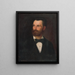 Portrait eines Mannes mit braunem Bart - Gyula Stetka — gerahmtes Bild an der Wand