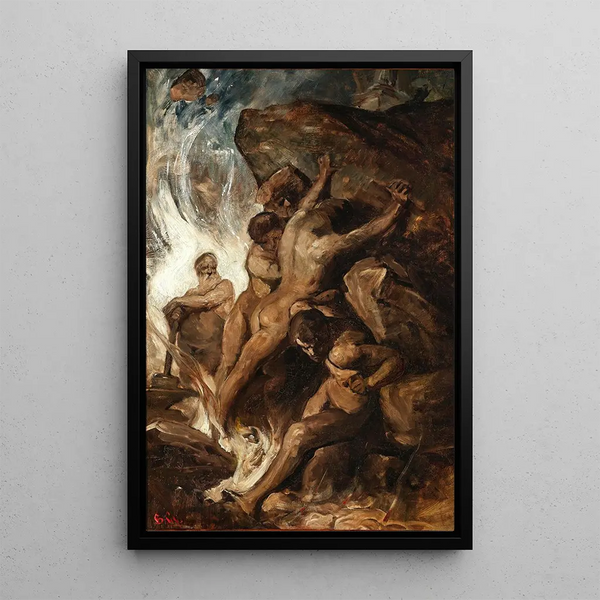 Vulcain in seiner Schmiede - Gyula von Benczúr — gerahmtes Bild an der Wand