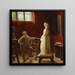 HW Bissen, der seine Statue von Johanne Louise Heiberg betrachtet - Edvard Bentzen — gerahmtes Bild an der Wand