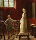 HW Bissen, der seine Statue von Johanne Louise Heiberg betrachtet - Edvard Bentzen — Ansicht des Kunstwerks
