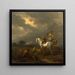 Halte der Falkenjagd - Nicolaes Berchem — gerahmtes Bild an der Wand