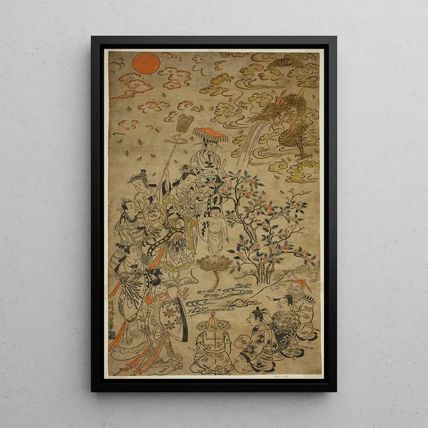 Geburt des Buddha - Hanegawa Chinchō — gerahmtes Bild an der Wand