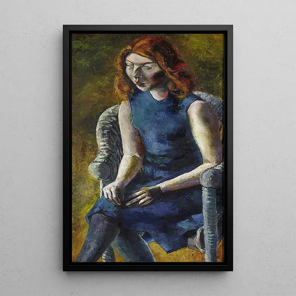 Junge Frau in einem Korbsessel - Hanns Ludwig Katz — gerahmtes Bild an der Wand