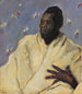 Afrikanisches Gemälde in weißem Kleid - Hans Sprung — Ansicht des Kunstwerks