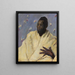 Afrikanisches Gemälde in weißem Kleid - Hans Sprung — gerahmtes Bild an der Wand