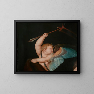 Cupid aux flèches enflammées - Hans Baldung — gerahmtes Bild an der Wand
