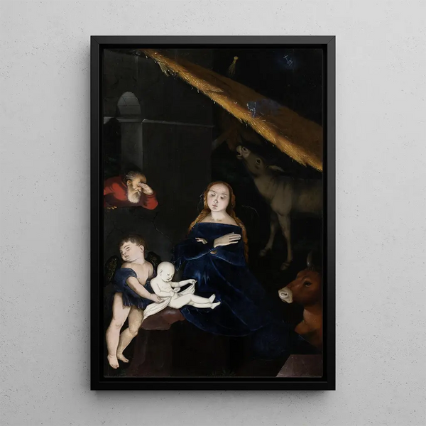 Die Geburt - Hans Baldung — gerahmtes Bild an der Wand